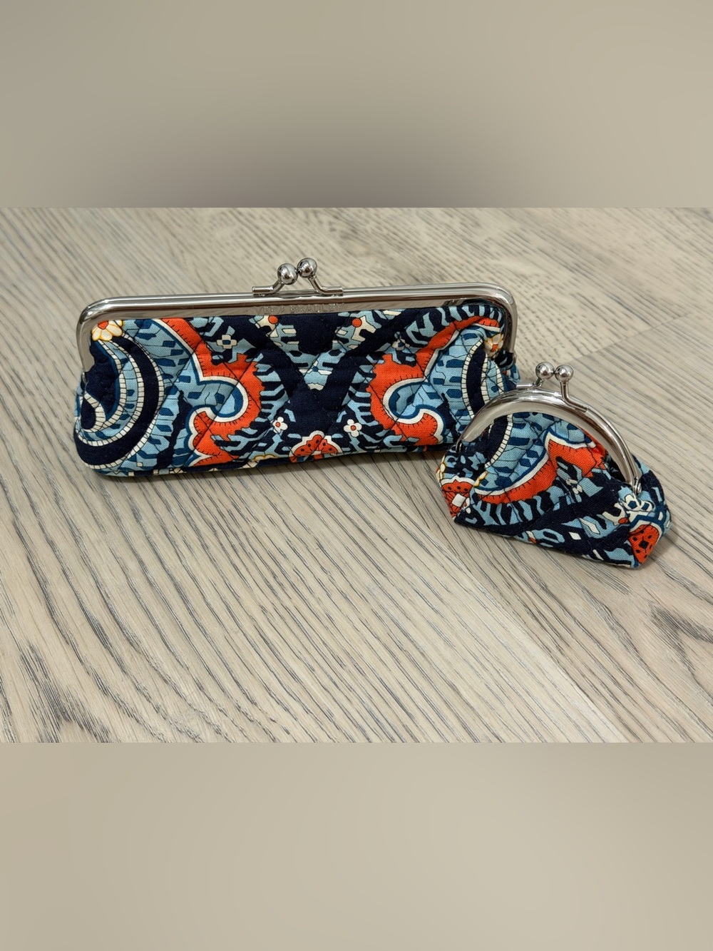VERA BRADLEY Marrakesh RETIRED Kiss Lock Lipstick Makeup Case  & Coin Purse NEW